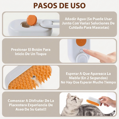 Cepillo con vapor para perros y gatos