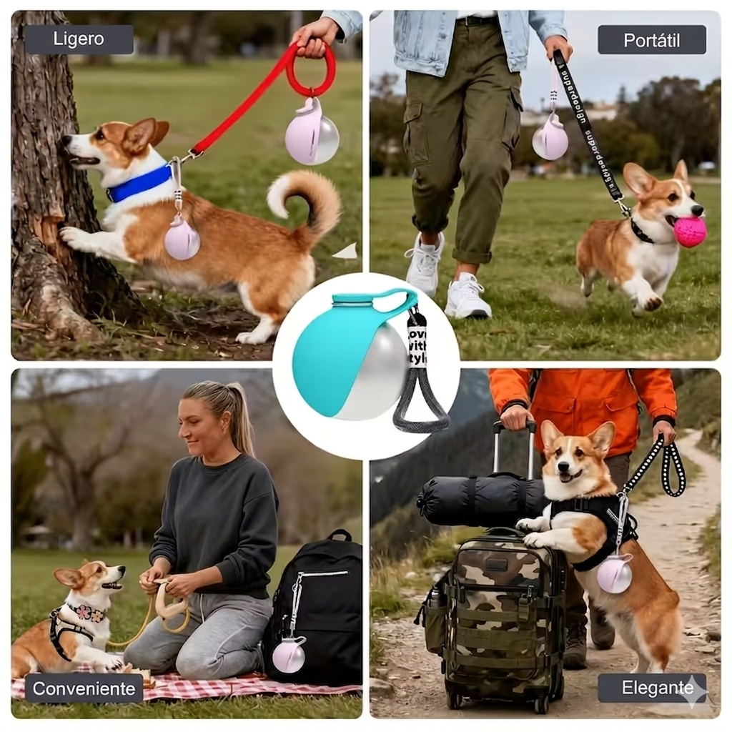 Botella de agua portátil para perros